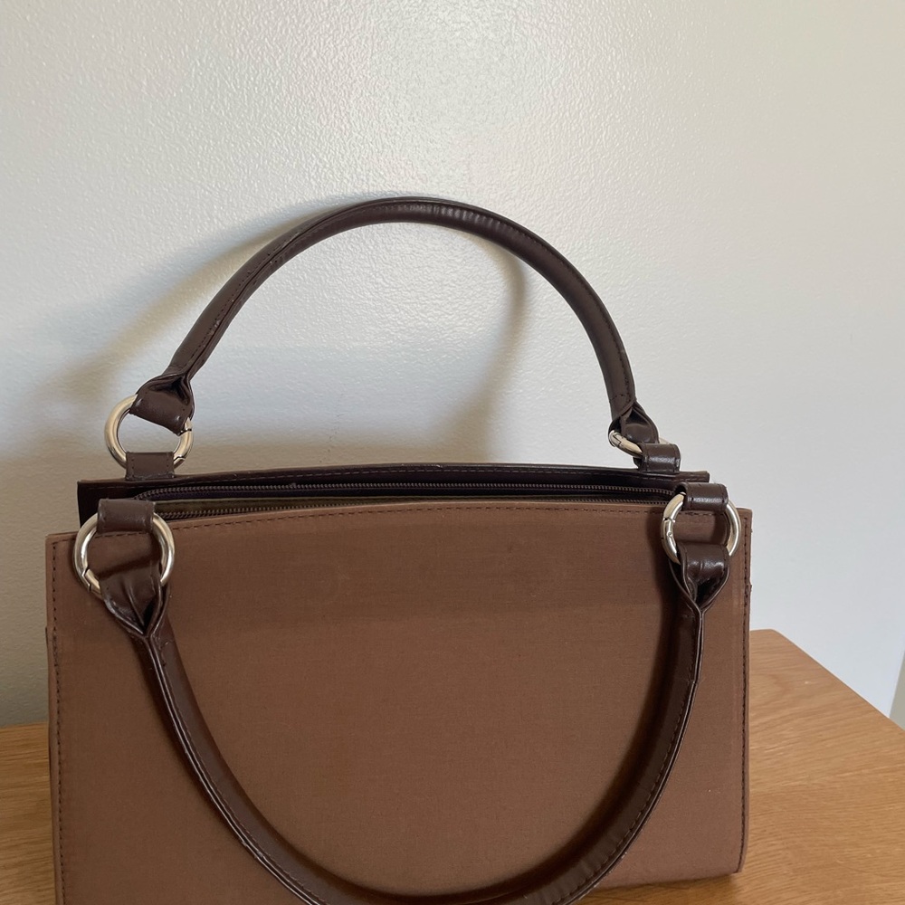 Brown Tote Bag With Structured Shape And Dual Han… - image 1